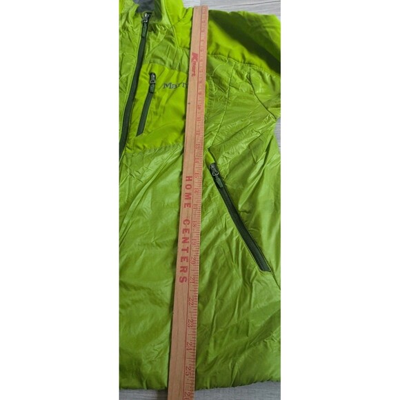 Marmot Insulated Nylon Jacket Size S Mens Full Zip Stand Collar Zip Pocket Green - Picture 10 of 11